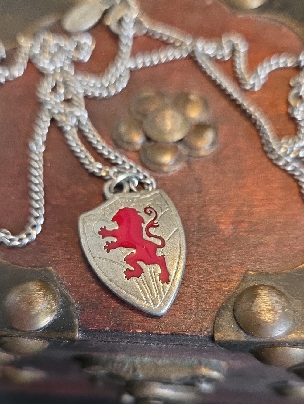 **Rare** Chronicles Of Narnia Peter's Shield Pewter Pendant Necklace